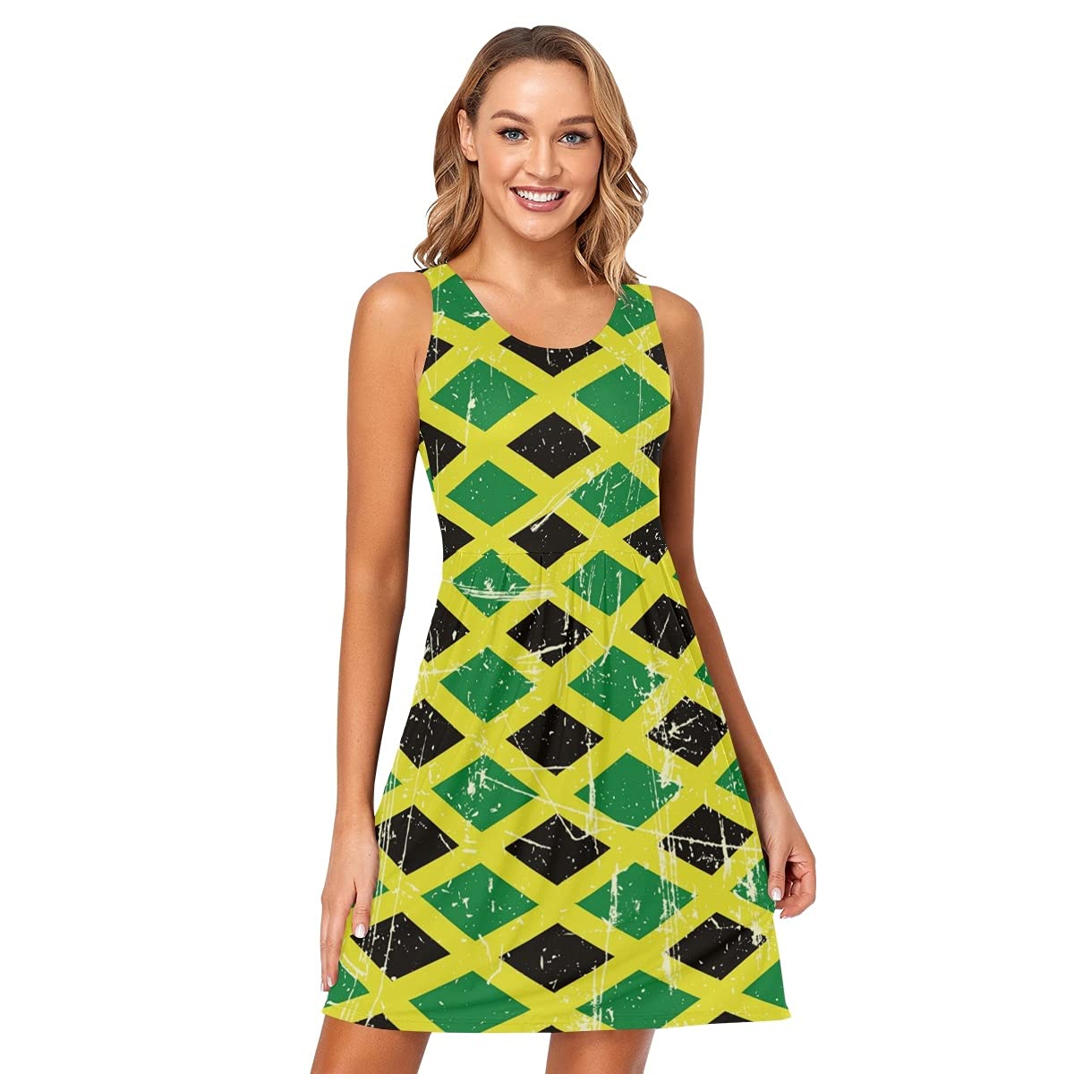 Women's Sleeveless Summer Beach Dress - Casual Sun Dress with Pockets for Vacation, Pool Party & Outdoor Activities