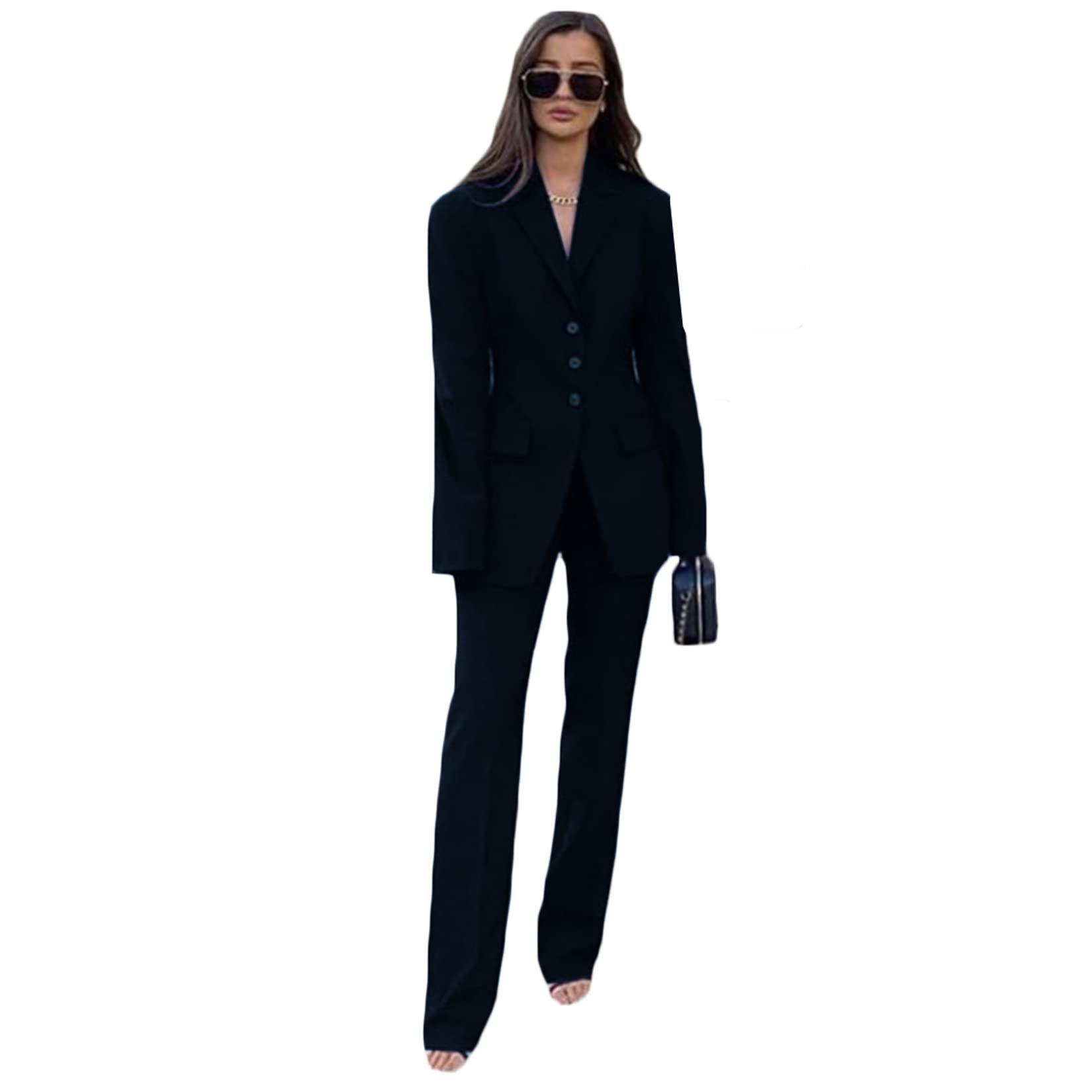 Women's 2-Piece Business Suit Set - Slim Fit Blazer & Pants for Office, Work, Party & Formal Events | Professional Tuxedo Style Workwear for Women