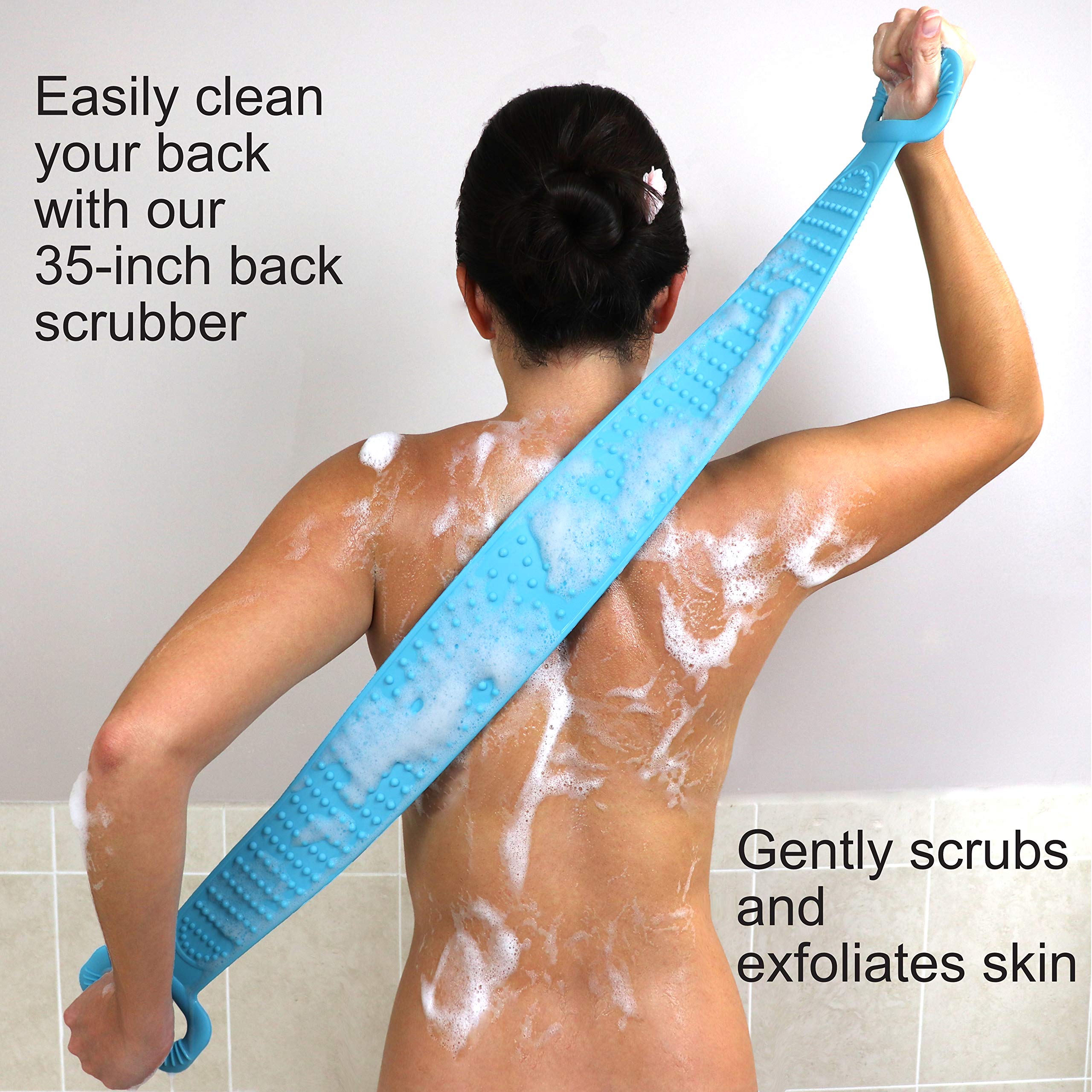Chafful Silicone Back Shower Scrubber - Exfoliating & Massage Belt Brush for Men & Women - Perfect for Deep Cleaning, Relaxation & Skin Care in Bath or Shower