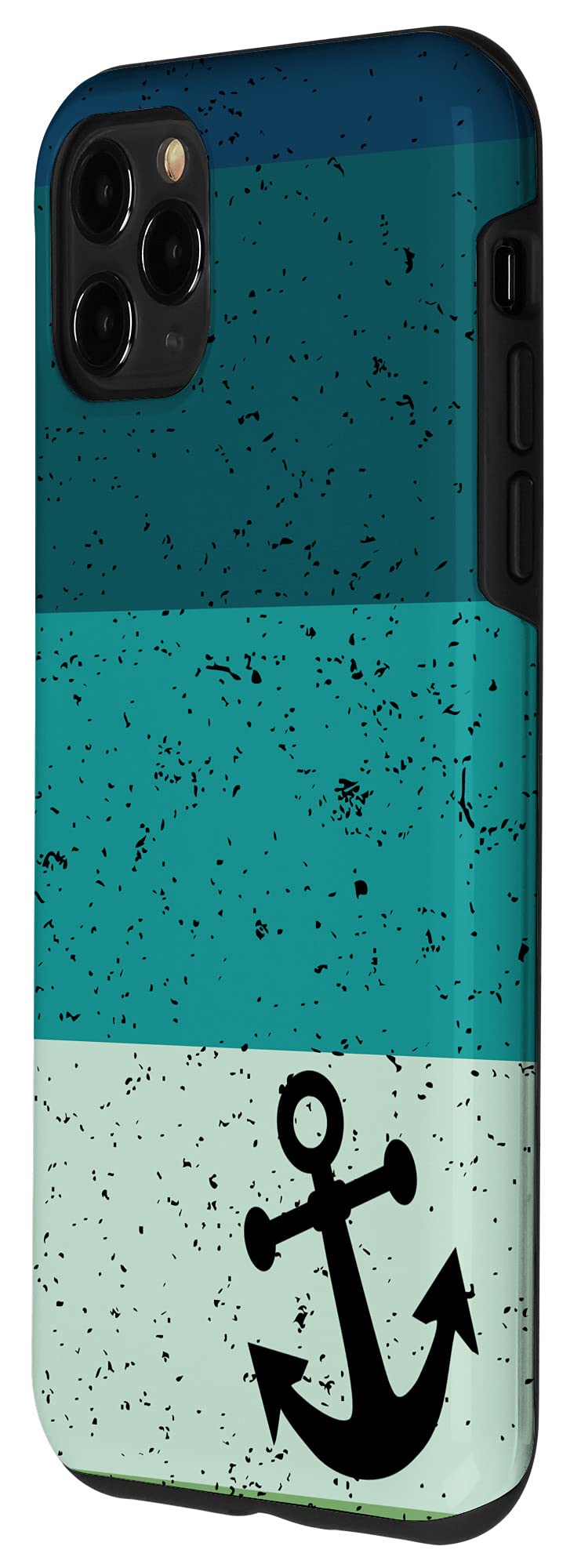 iPhone 11 Pro Max Case - Vintage Anchor Design, Summer Sailing Blue Seafoam Nautical Theme - Perfect for Beach Vacations, Boat Trips & Marine Enthusiasts