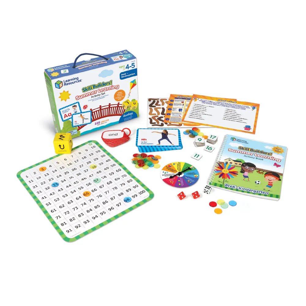 Skill Builders Summer Learning Activity Set for PreK & Kindergarten - Fun Educational Games for Kids at Home or Classroom