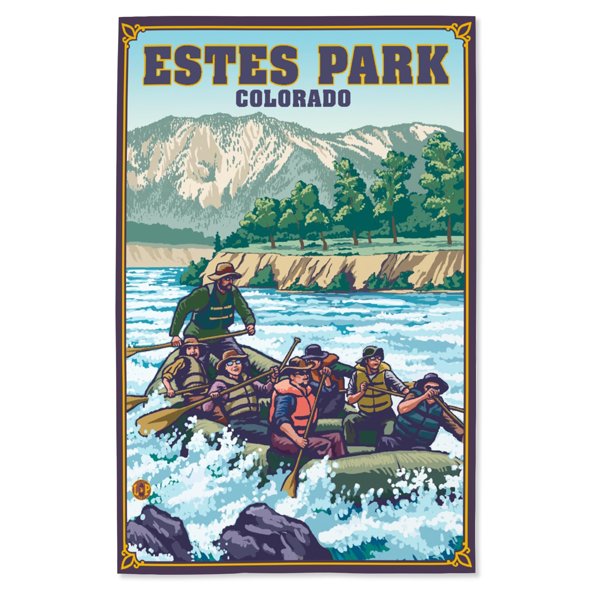 Lantern Press 16x24 Inch Giclee Art Print - Estes Park Colorado River Rafting Scenic Wall Decor - Perfect for Living Room, Bedroom & Office