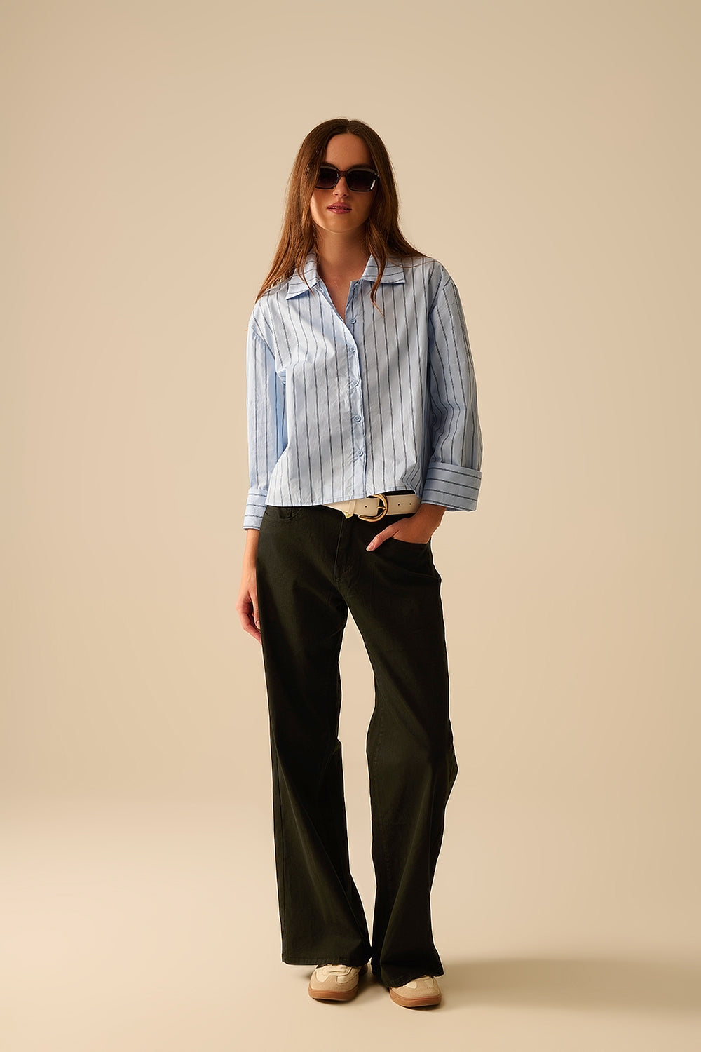 Black Wide Leg Trousers for Women - High Waist Straight Pants for Office, Casual & Evening Wear