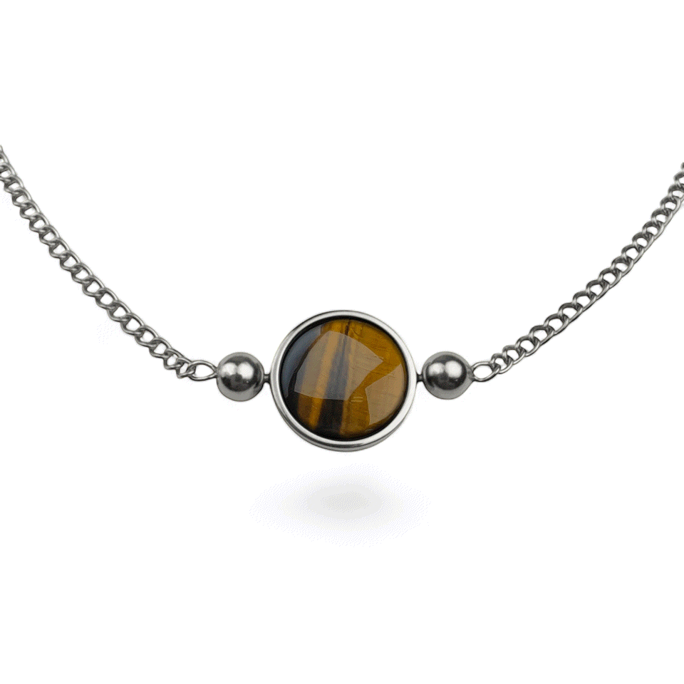 Crystal AuraDel Link Necklace - Elegant Stainless Steel Jewelry for Women, Dainty Layering Chain for Everyday Wear, Gift for Her | Perfect for Office, Date Night & Special Occasions