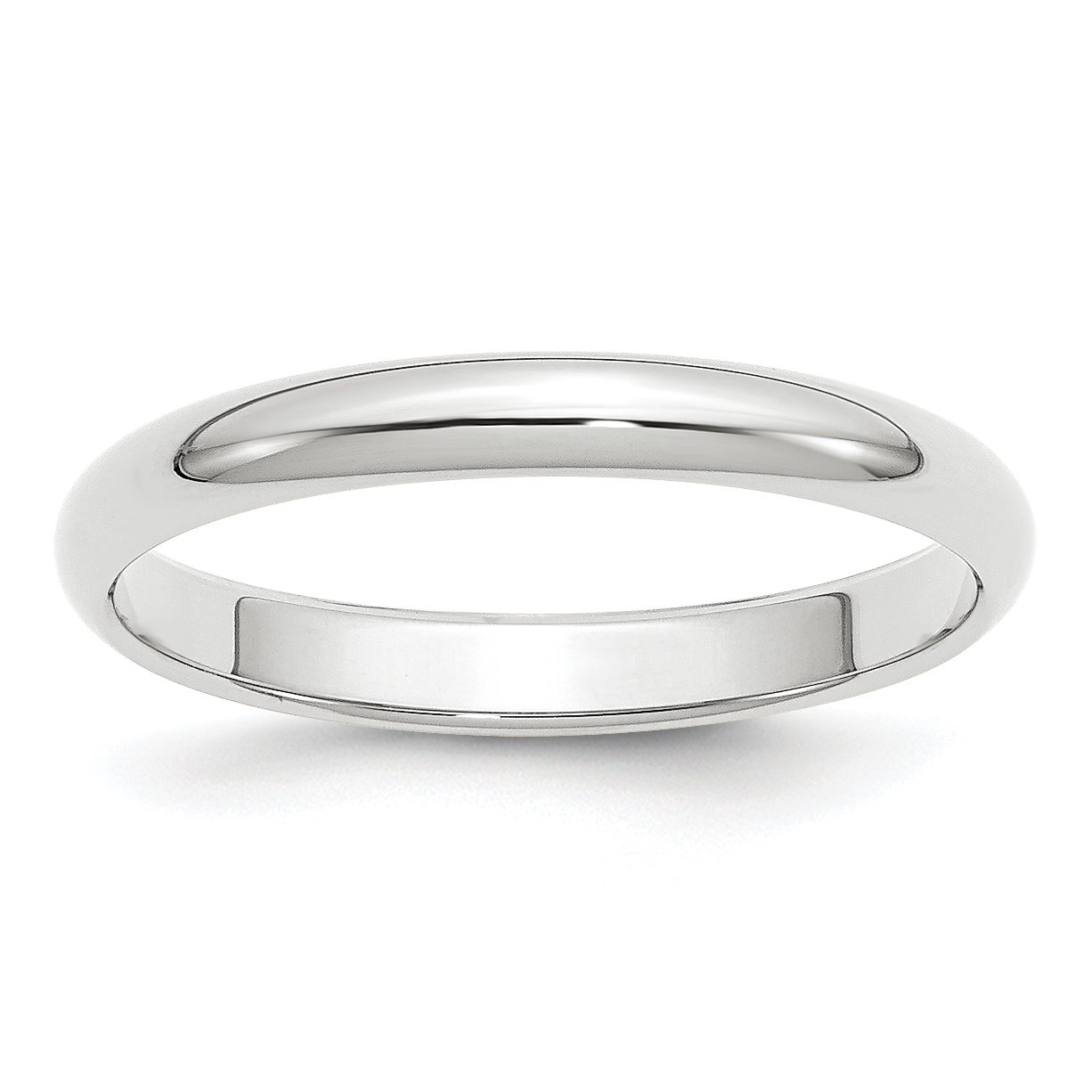 10K Solid White Gold 3mm Half Round Wedding Band Ring - Perfect for Engagement, Anniversary & Bridal Jewelry Gifts
