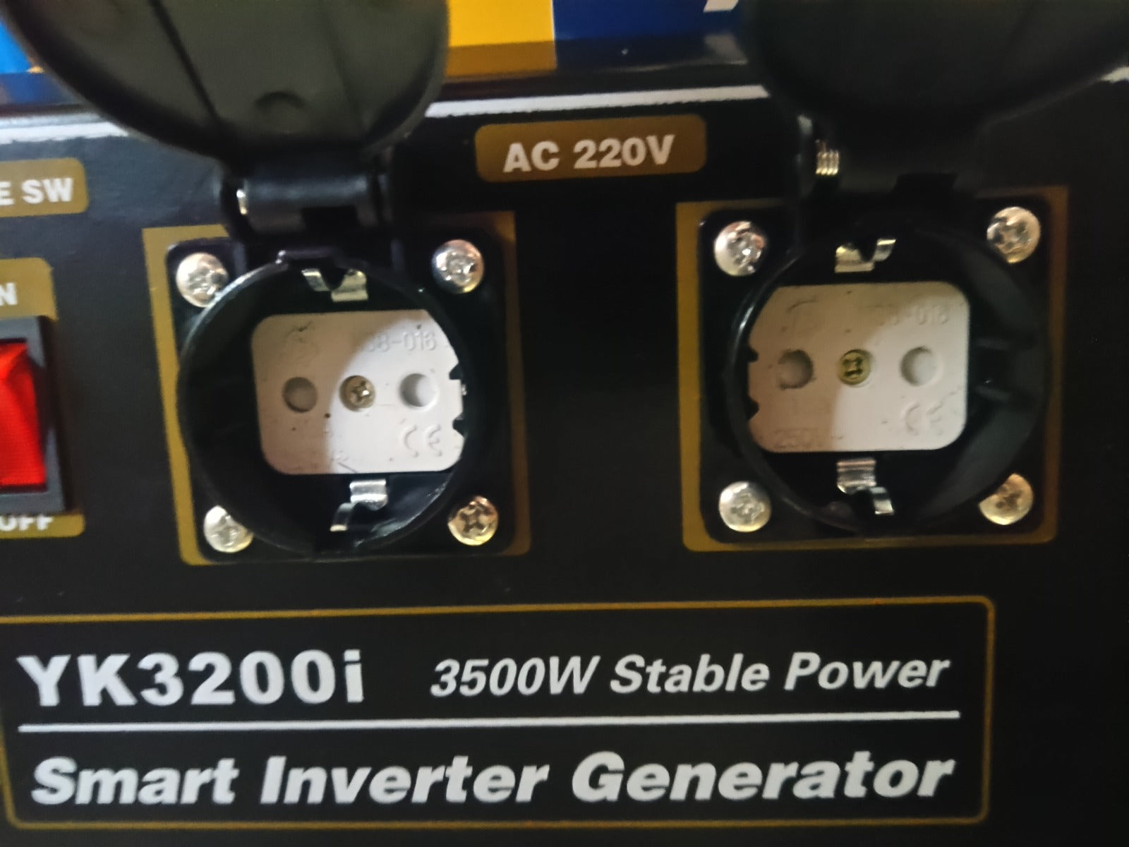 Aiko 220V 3500W Smart Inverter Gasoline Generator - Portable Power Supply with 2 Outlets for 3-Pin Plug | Model YK3200I | Ideal for Camping, Home Backup & Outdoor Events