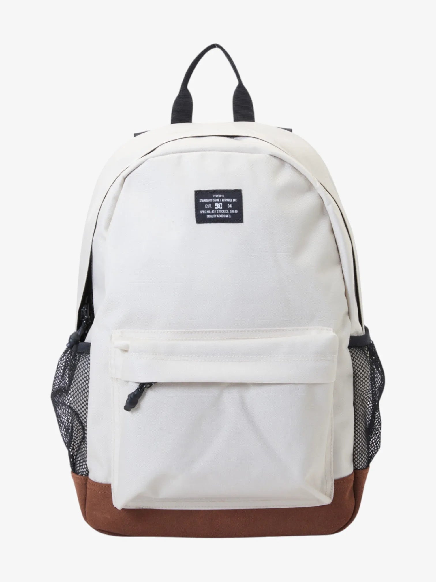 DC Backsider Core 4 Backpack - Beige & Black Logo - Stylish Laptop Bag for School, College, Travel & Outdoor Adventures