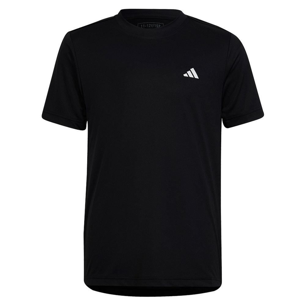 Boys Club Tennis T-Shirt - Black | Breathable Cotton Performance Tee for Junior Tennis Players & Casual Wear