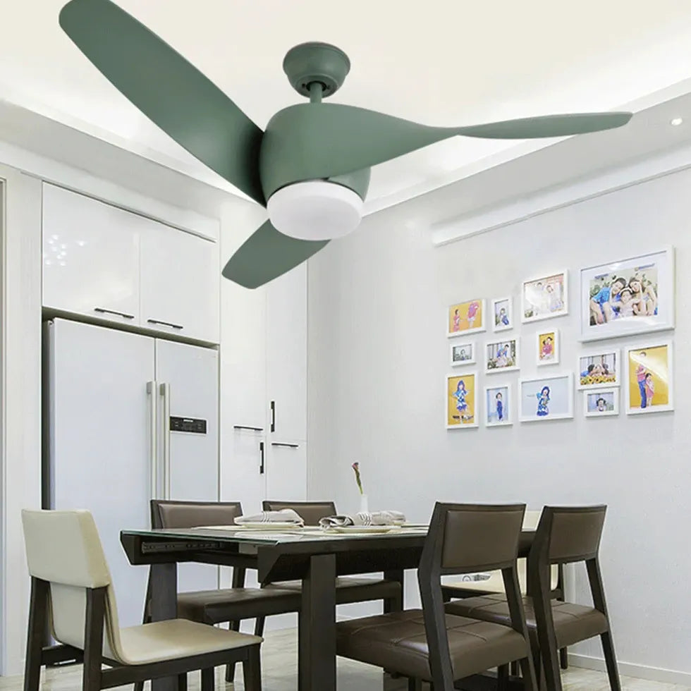 3-Blade Wooden Ceiling Fan with LED Light - Modern Low Profile Design for Bedroom, Living Room & Office - Quiet Energy Efficient Air Circulation