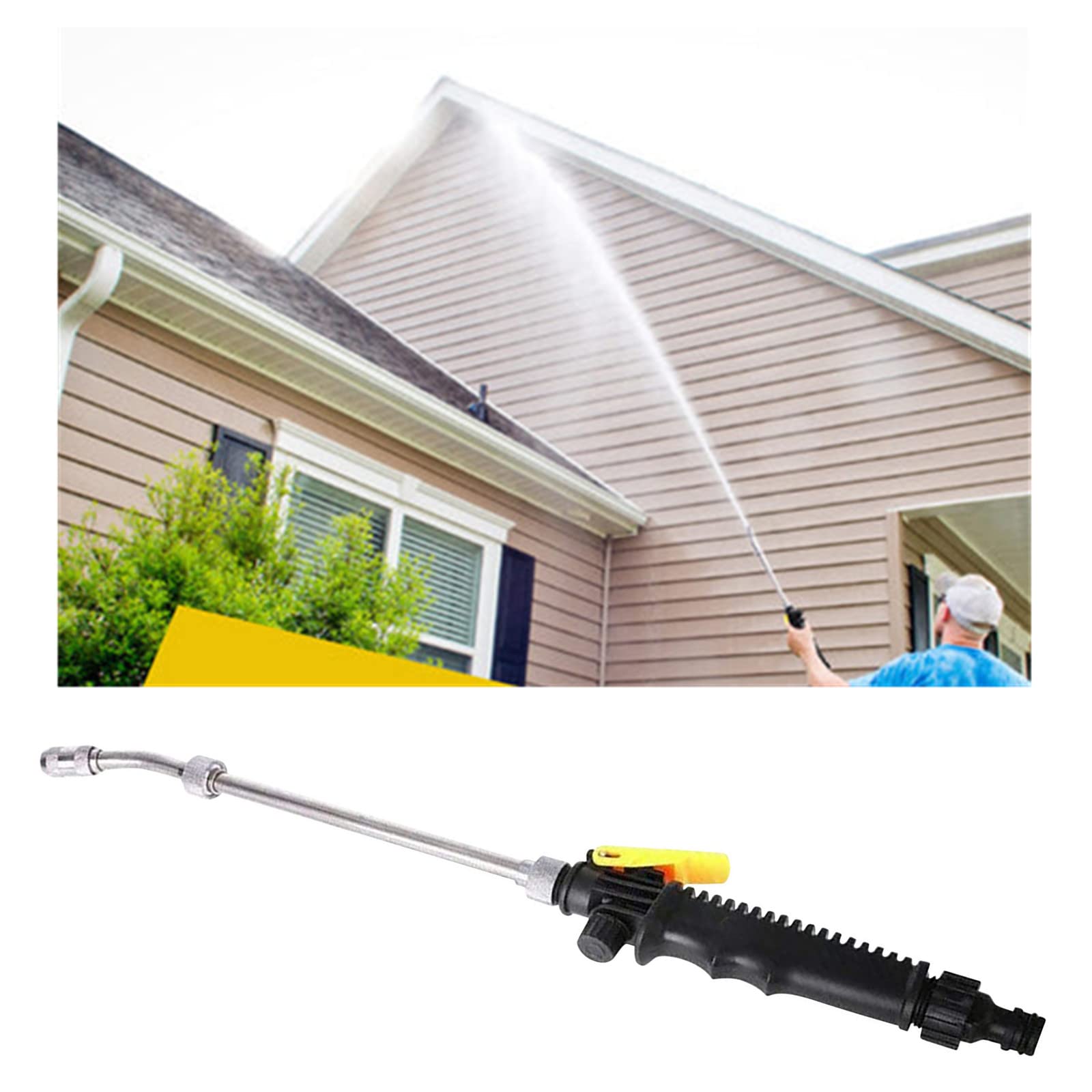 High Pressure Power Washer Gun - 2-in-1 Adjustable Portable Pressure Cleaner with Jet Nozzle for Garden Hose (48cm) | Perfect for Car Washing, Patio Cleaning & Outdoor Home Maintenance