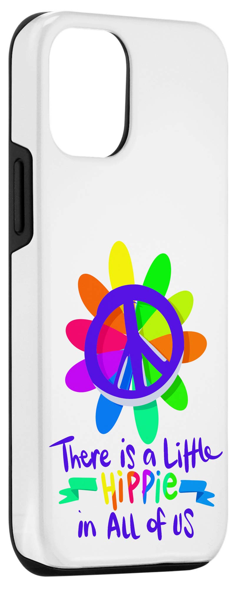 Hippie Peace Sign iPhone 12/12 Pro Case - Cute Graphic Design Protective Cover for Everyday Use & Festival Style