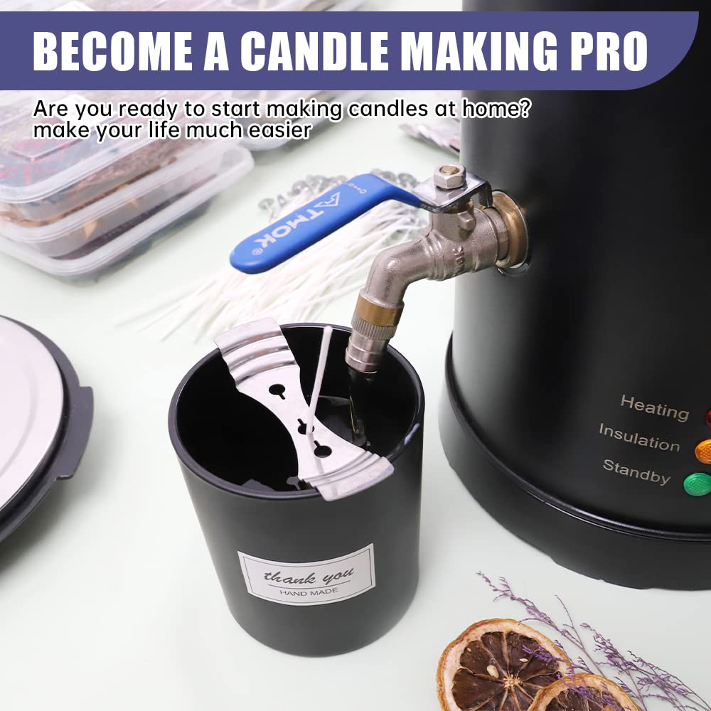 TOAUTO 10Lbs Electric Wax Melter for Candle Making - Fast Heating Wax Melting Pot with Precision Temperature Control, No-Drip Spout & Easy Clean - Perfect for DIY Candles, Wax Sealing, and Aromatherapy at Home