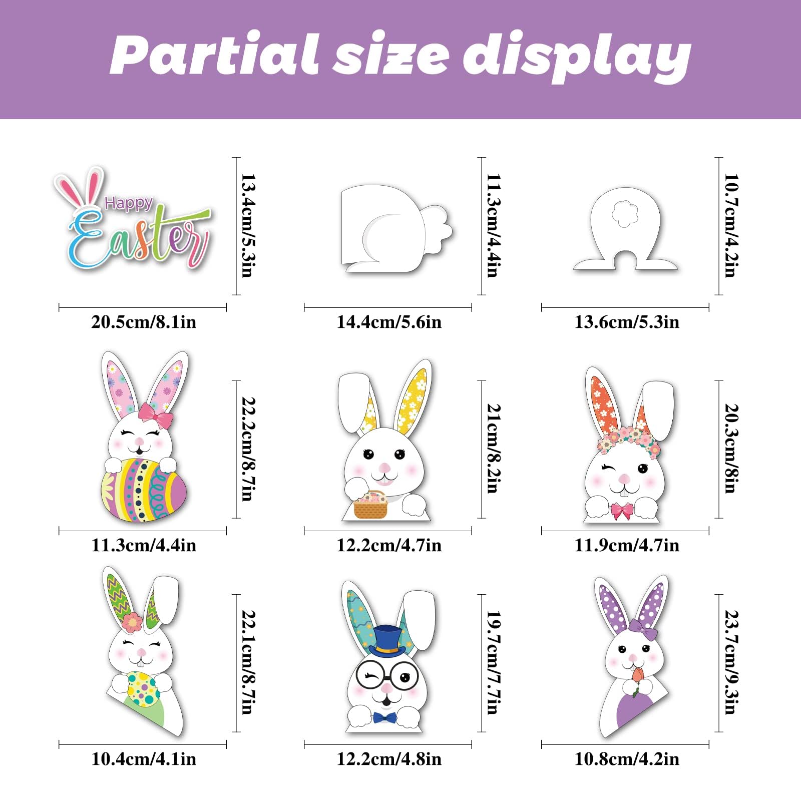 Easter Window Clings Decorations - 9 Sheets Bunny & Eggs Stickers for Home, Office, Classroom - Easter Door & Window Decals - Spring Holiday Party Decor (FHJ24003) - Perfect for Easter Egg Hunts, Classroom Activities & Home Decorating