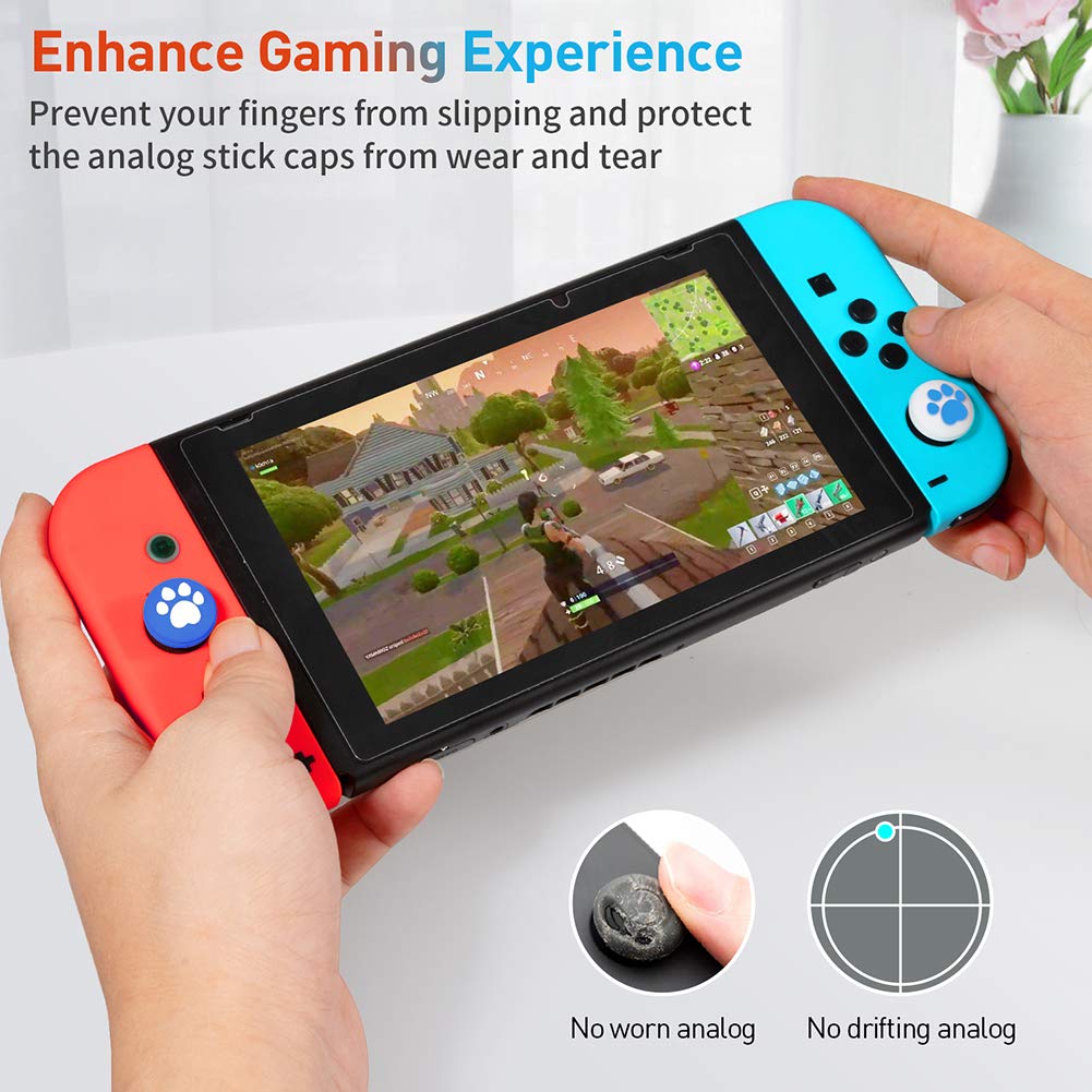 Soft Silicone Cat Claw Thumb Grips for Nintendo Switch & Lite - Game Controller Joystick Caps, Analog Stick Cover Skins for Joy-Con Controllers - Perfect for Gaming, Travel & Long Play Sessions