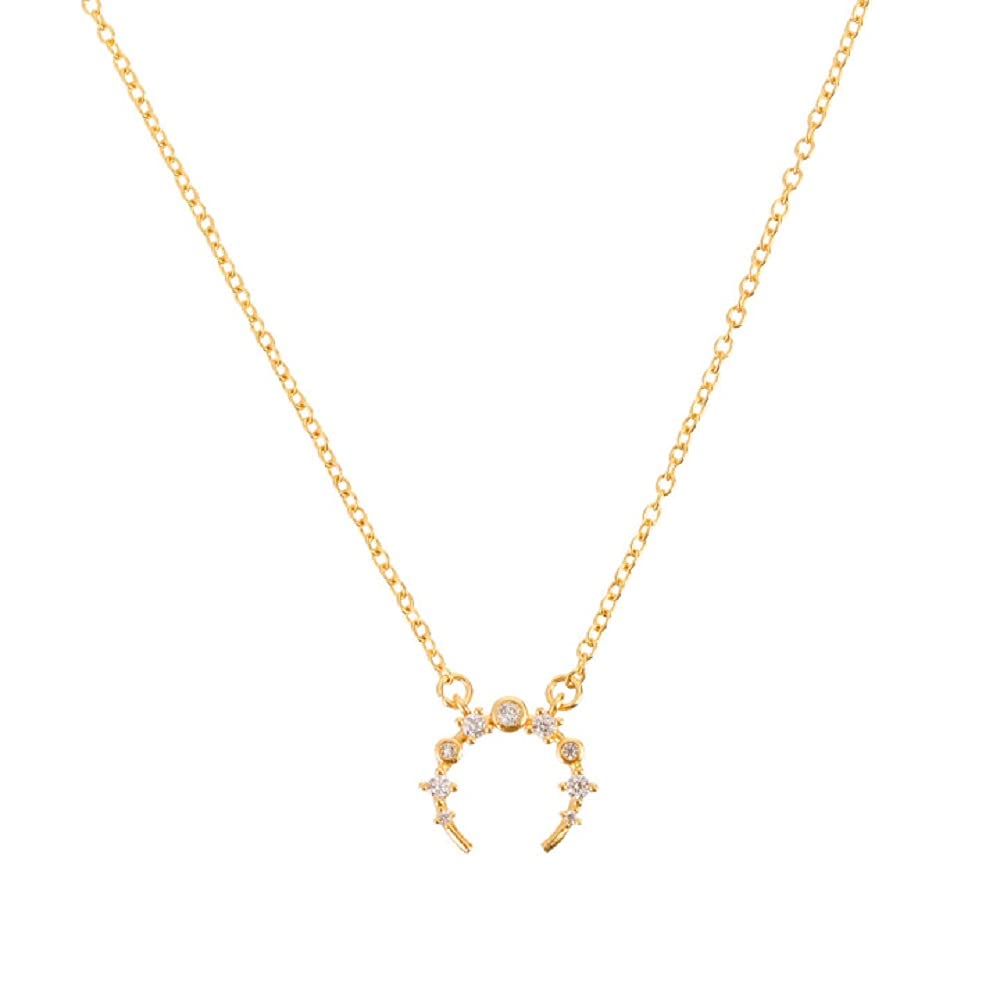 14K Gold Plated Layered Necklaces for Women - Trendy Dainty Chain Necklace Set with Crescent, Golden Ball, Evil Eye, Disc & Birth Flower Charms | Adjustable Length | Perfect for Everyday Wear, Gift Giving & Special Occasions