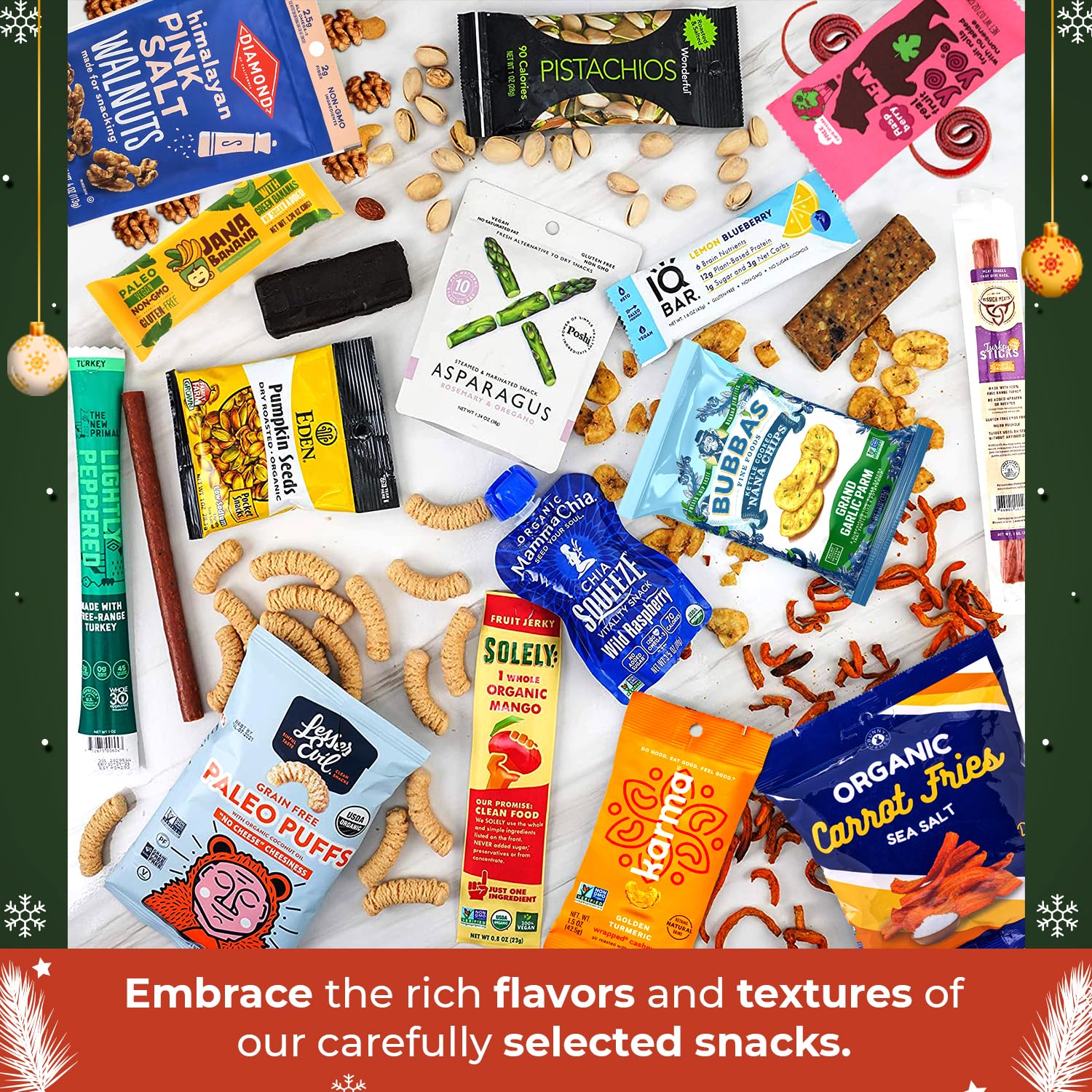 Paleo Snacks Sampler Gift Box - Protein Bars, Grain-Free Granola, Cookies, Jerky Meat Sticks, Fruit & Nut Mix - Healthy Whole Food Care Package for Men & Women | Perfect for Gifts, Office Snacks, Hiking & Travel