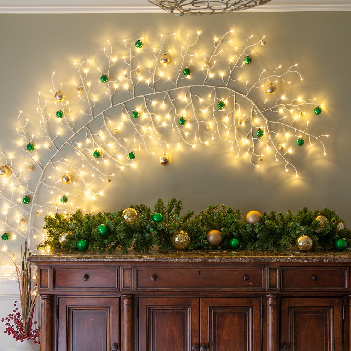 10' LED Lighted Climbing Vine Decor - Indoor/Outdoor Artificial Plant Wall Accent for Home, Garden, Wedding & Party Decoration (Warm White Lights, White Vine) - Perfect for Living Room, Bedroom, Patio & Event Backdrops