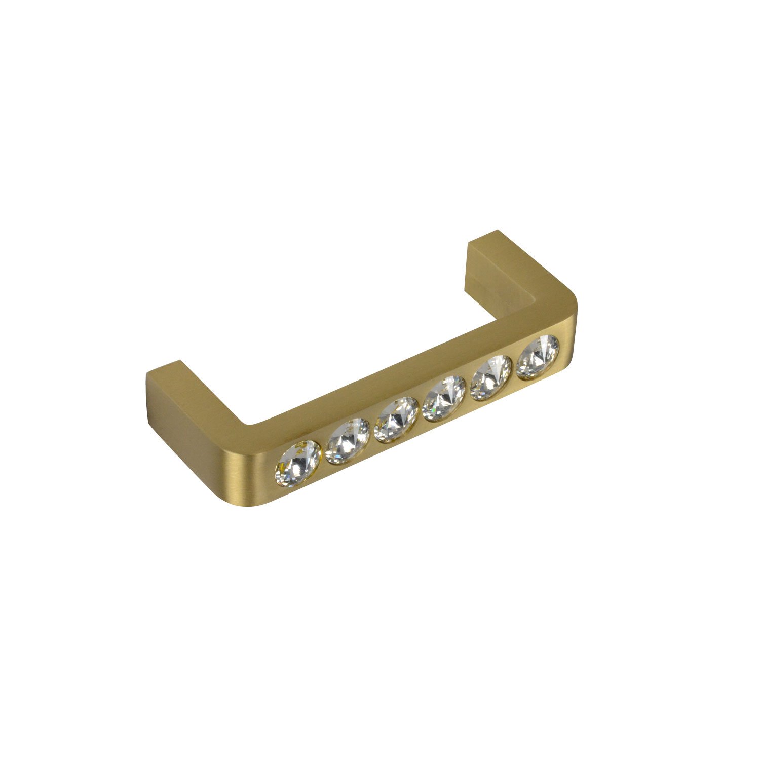 Elegant Clear Glass Cabinet Pulls with Satin Brass Base - 10 Pack for Kitchen Cabinets, Bathroom Vanities & Furniture Hardware (CKP Brand G-130)