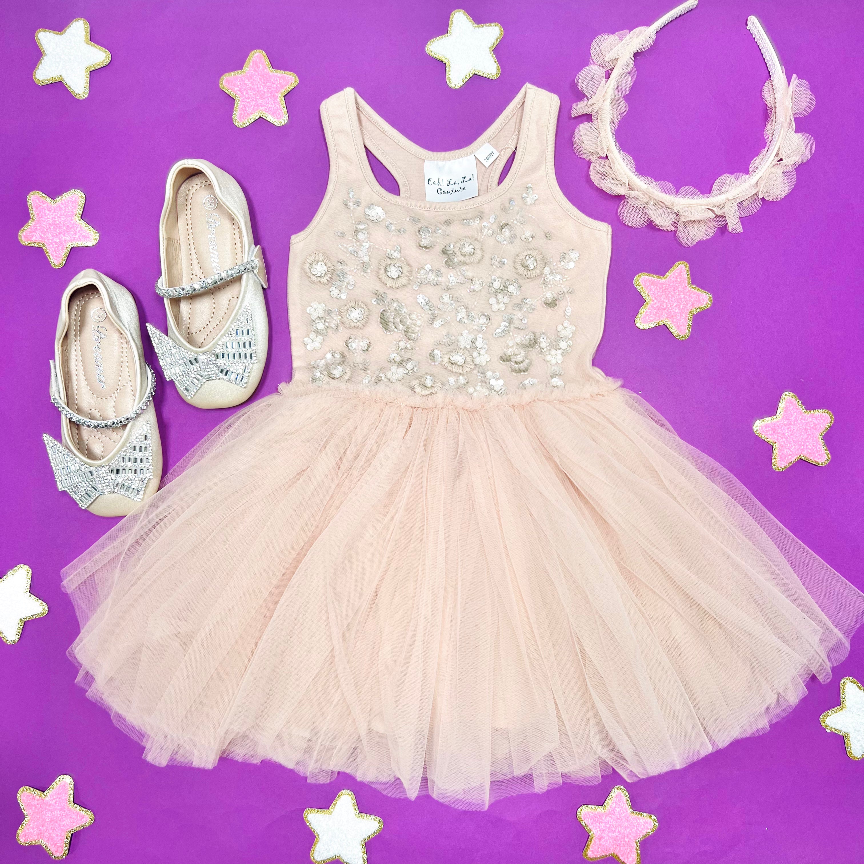 Sophie Embellished Tutu Dress for Girls - Elegant Princess Party Dress with Sequins & Tulle - Perfect for Birthday, Pageant, Dance Recital & Special Occasions