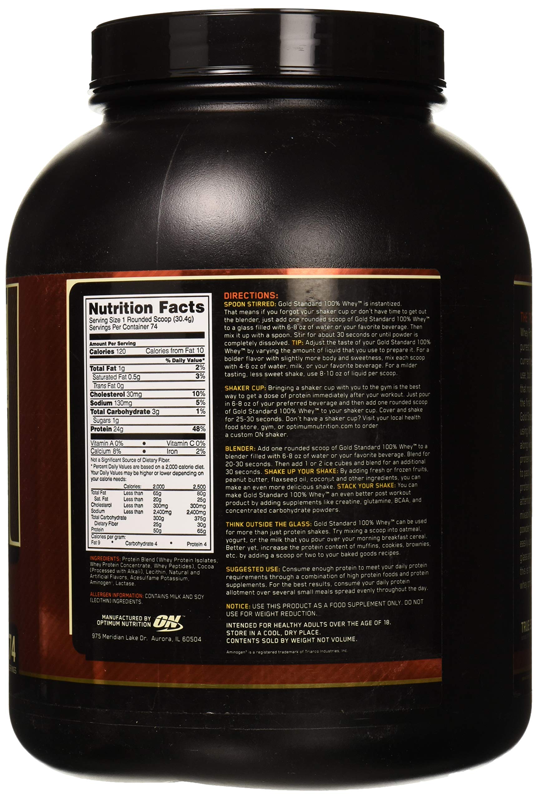 Optimum Nutrition 100% Whey Gold Standard Protein Powder - 5lbs (2.27kg) Double Rich Chocolate Flavor for Muscle Recovery & Growth - Ideal for Post-Workout, Weight Training & Fitness Enthusiasts