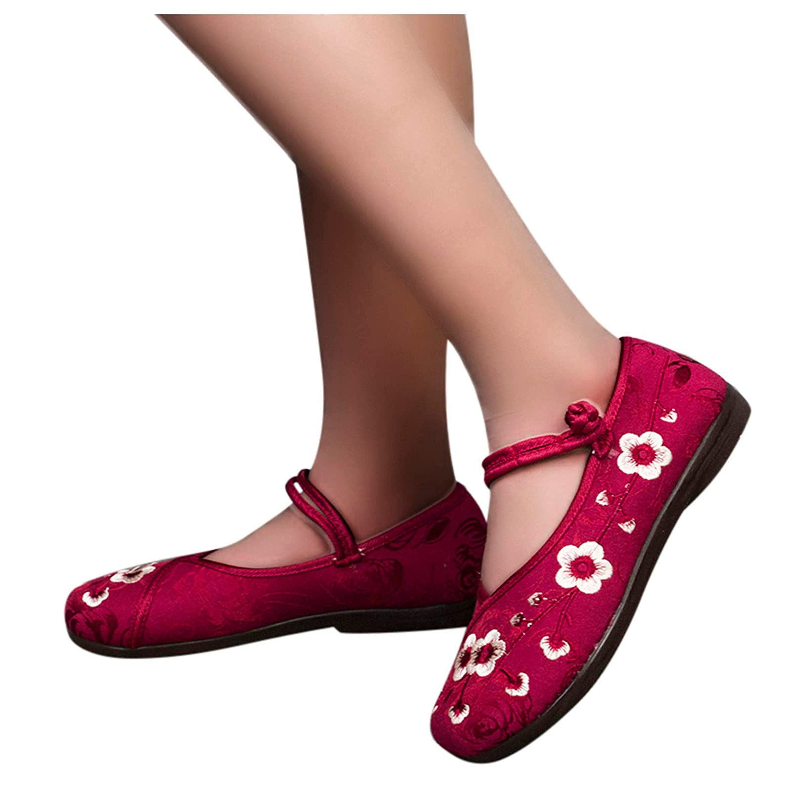 Women's Embroidered Casual Cloth Shoes - Lightweight Soft Sole Comfortable Slip-Ons for Walking & Everyday Wear | Black