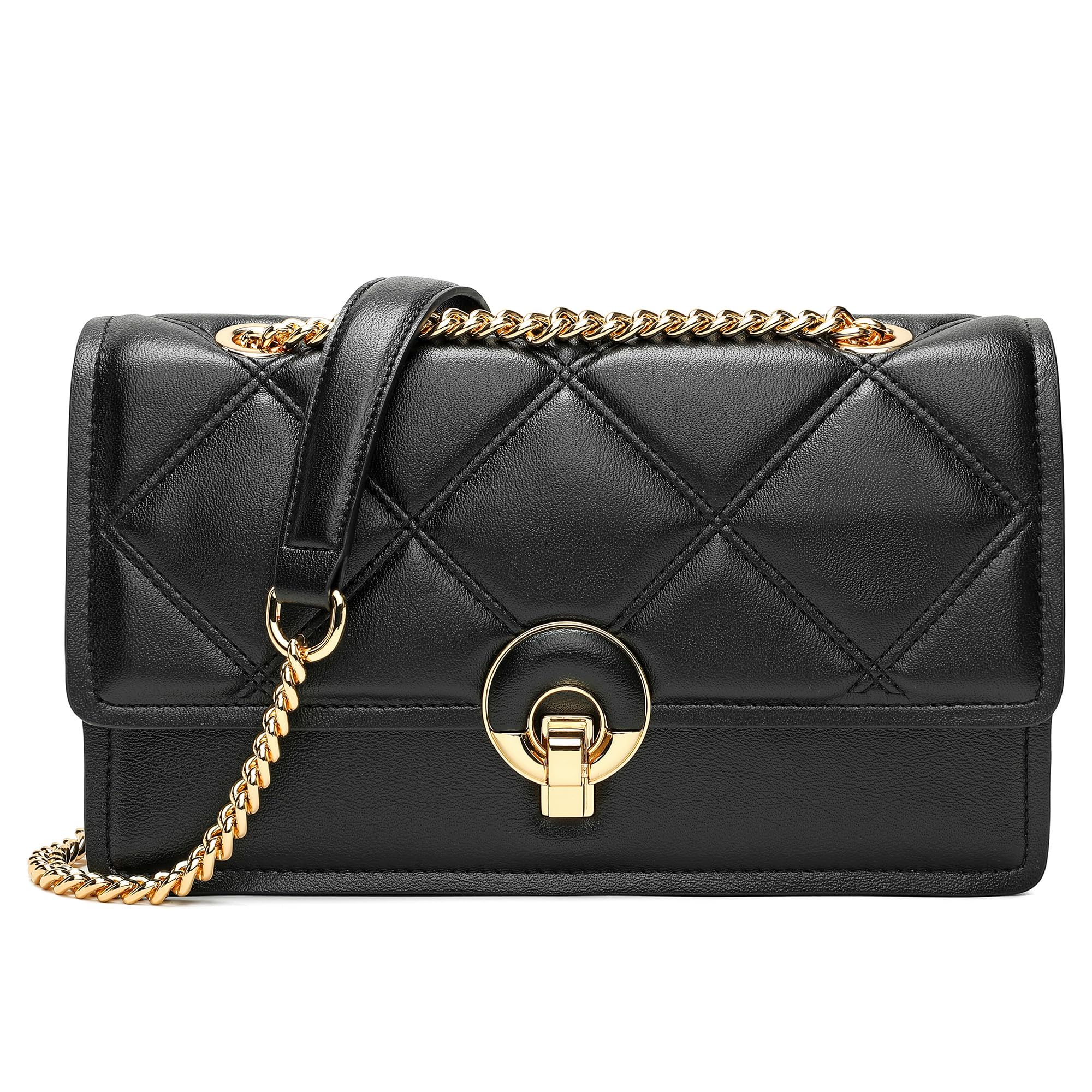 Stylish Black Leather Shoulder Bag for Women - Crossbody Purse with Secure Zipper Closure | Perfect for Work, Travel & Everyday Use