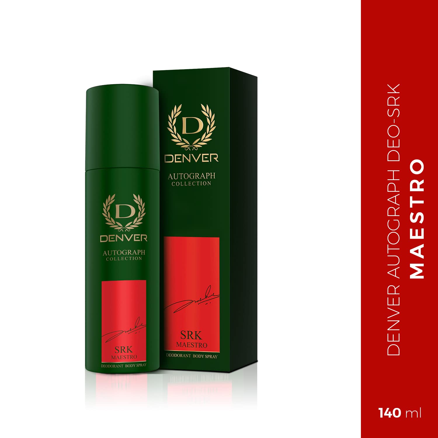 DENVER SRK Maestro Autograph Collection Deodorant Spray for Men - 140ml Long Lasting Luxury Body Spray | Fresh Scent, 48-Hour Protection | Perfect for Gym, Office & Daily Use