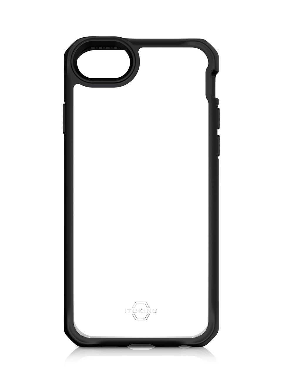 ITSKINS Hybrid Solid Protective Phone Case for iPhone SE - Slim Anti-Yellowing Shockproof Cover with Military-Grade Protection | Black & Clear | Perfect for Outdoor Activities, Work & Travel