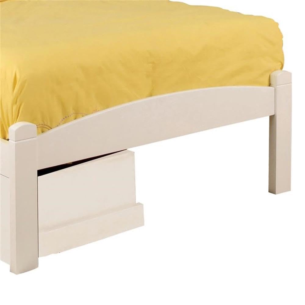 Furniture of America Rina White Wood Twin Bedroom Set with 2 Nightstands - Modern Bed Frame & Matching Side Tables for Small Spaces & Guest Rooms