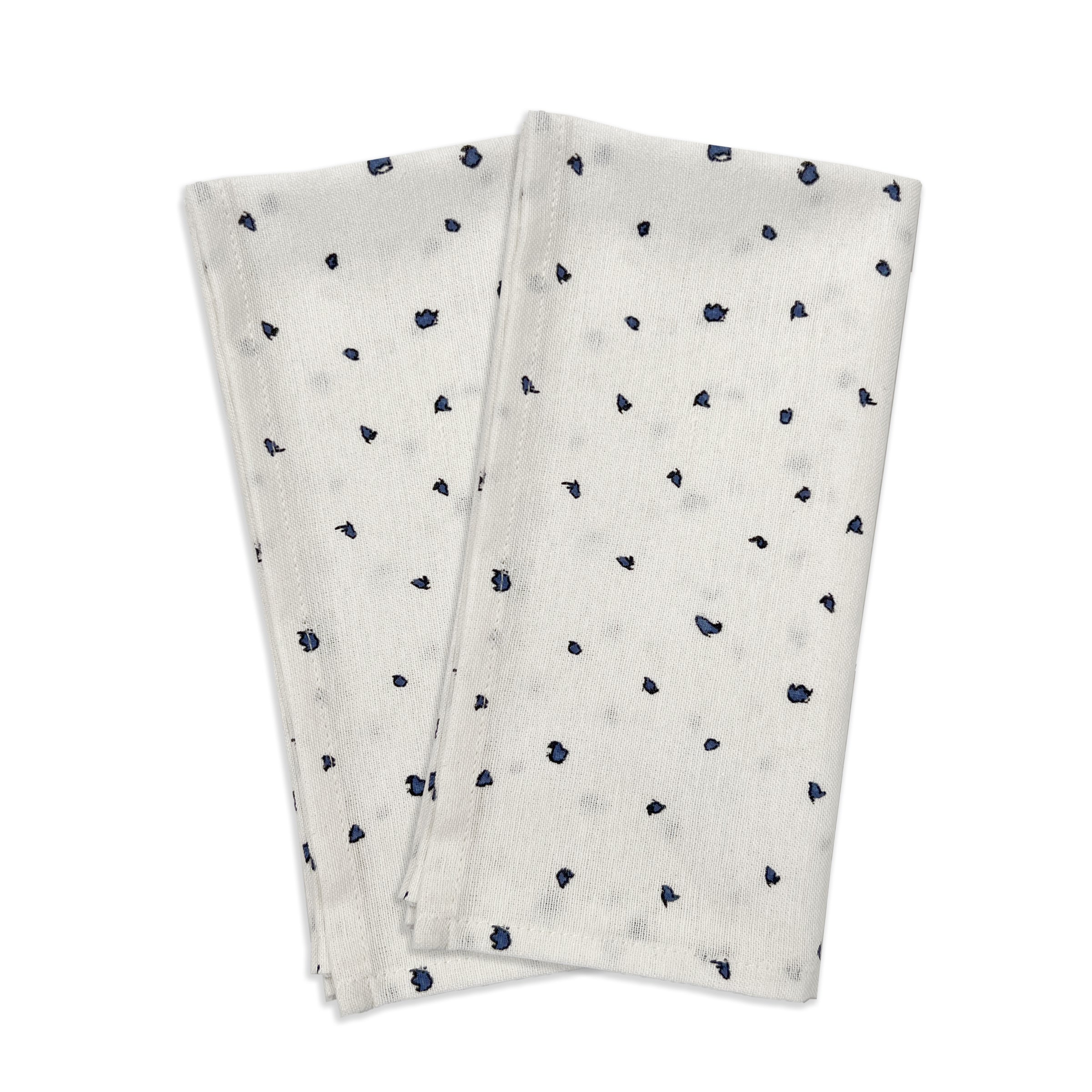 Premium Blue Bay Dot Dinner Napkins - Set of 2, 100% Cotton, Elegant Table Setting for Parties, Weddings & Fine Dining