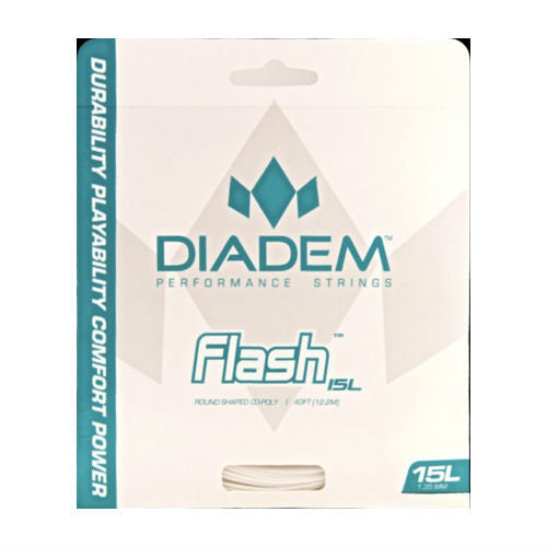 Diadem Flash 17/1.20 Tennis String (White) | High-Performance Polyester String for Spin & Control | Perfect for Competitive Players & Tournament Play