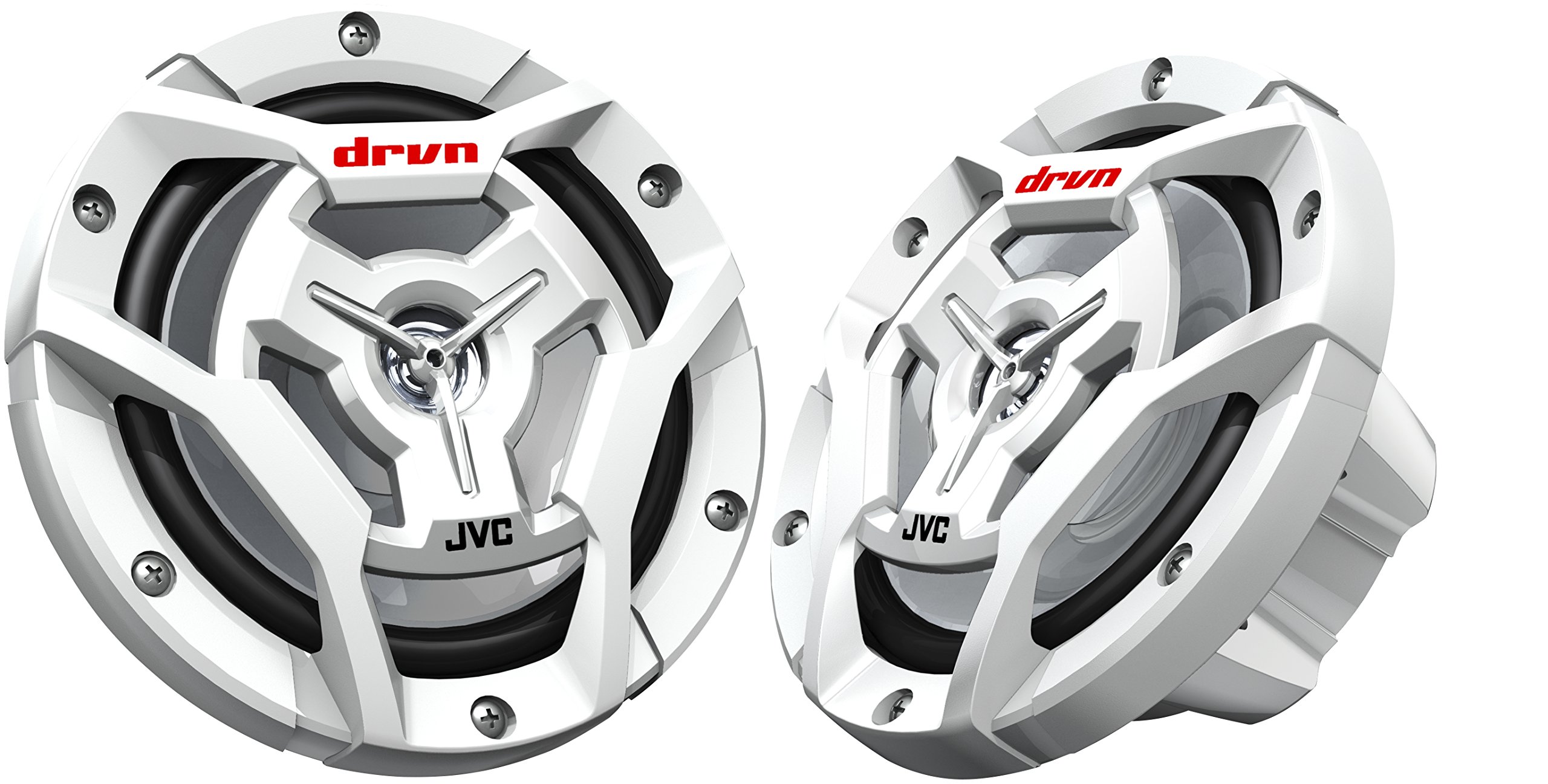JVC CS-DR6201MW 6.5 Inch 2-Way Coaxial Car Speakers - High Power 300W, White | Premium Sound for Vehicles, Boats & Home Audio Systems