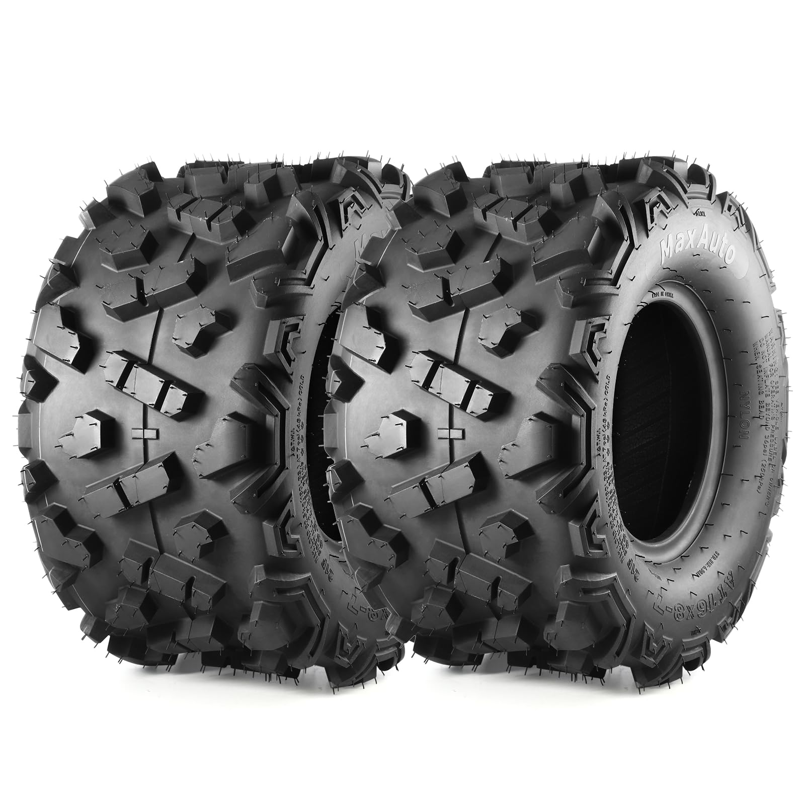 MaxAuto 16x8-7 ATV Tires 6-Ply Tubeless - 2 Pack for Go-Karts, Mini Bikes & UTVs | All-Terrain Off-Road Performance | Perfect for Trail Riding, Racing & Outdoor Adventures