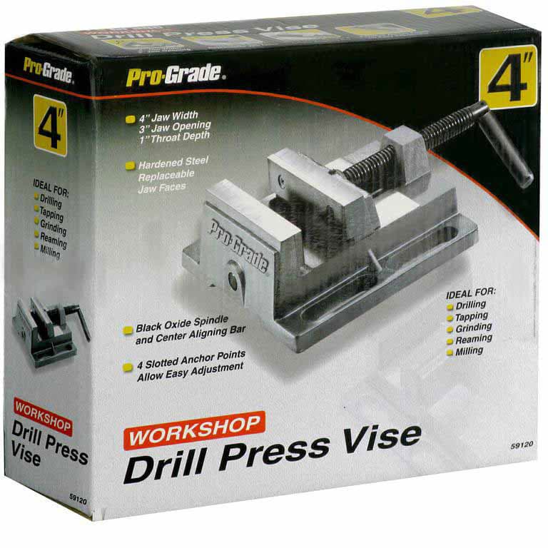 Allied 59120 4-Inch Flat Drill Press Vise - Heavy Duty Metalworking Clamp for Precision Drilling & Milling | Workshop, Garage & DIY Projects