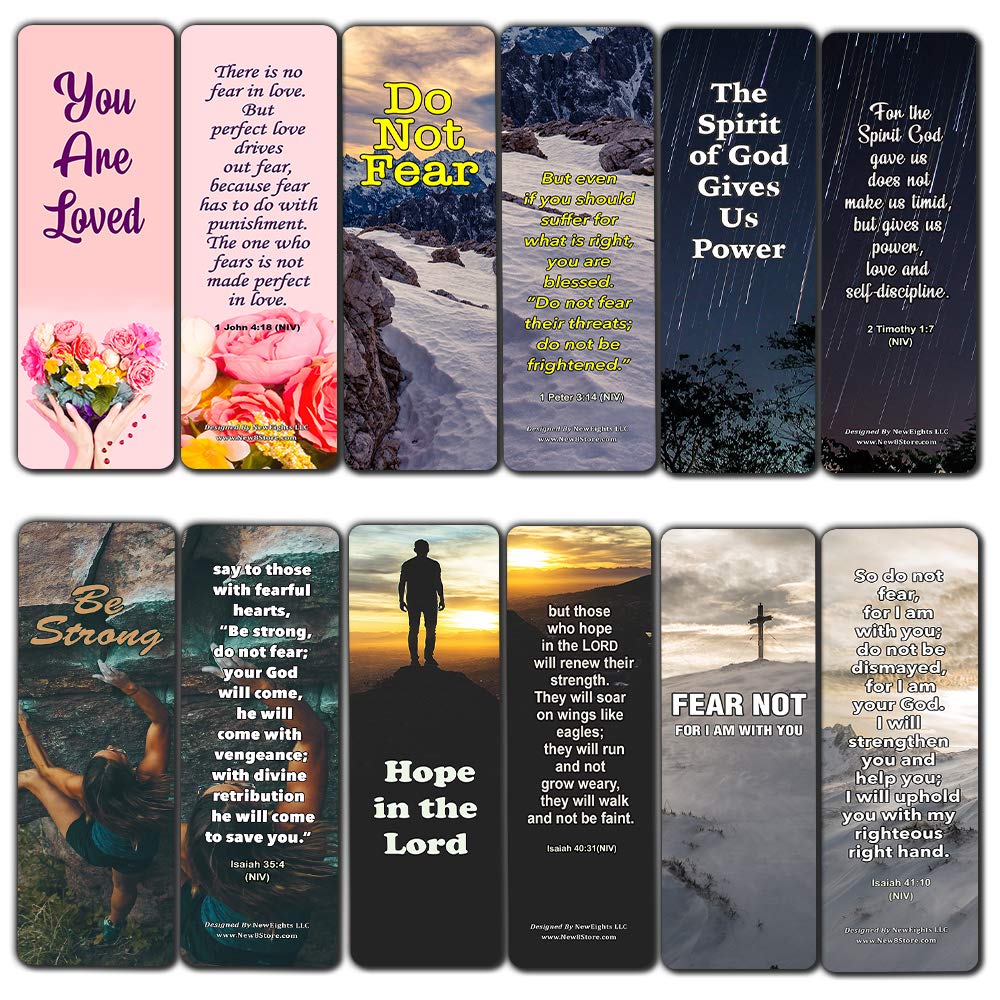 Bible Verse Bookmarks - 60 Pack Scripture Cards for Anxiety Relief, Sunday School & Gifts