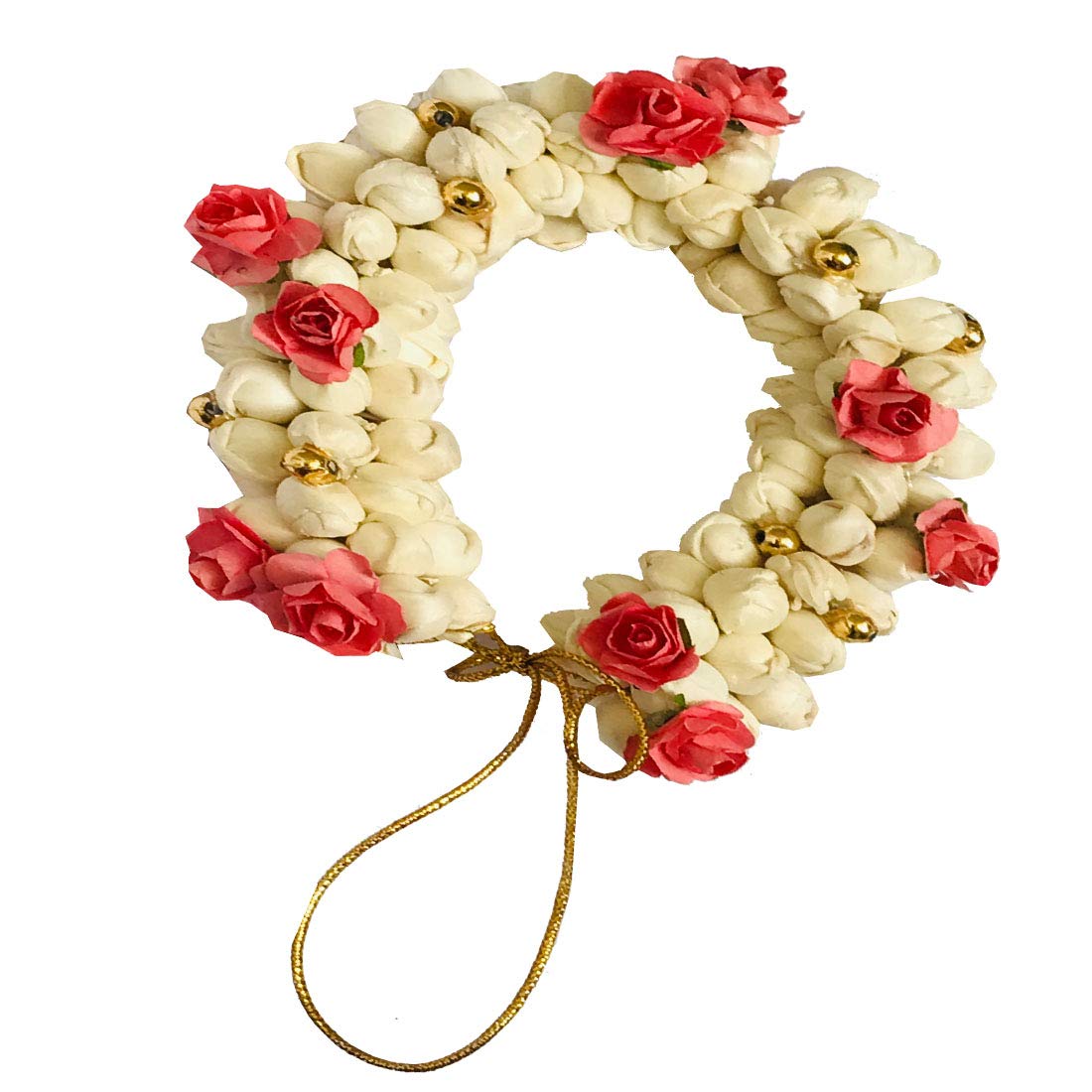 GadinFashion™ Artificial Mogra Flower Hair Gajra & Juda - Peach Color Bridal Hair Accessories for Women & Girls (Pack of 1) - Perfect for Weddings, Parties & Traditional Indian Outfits