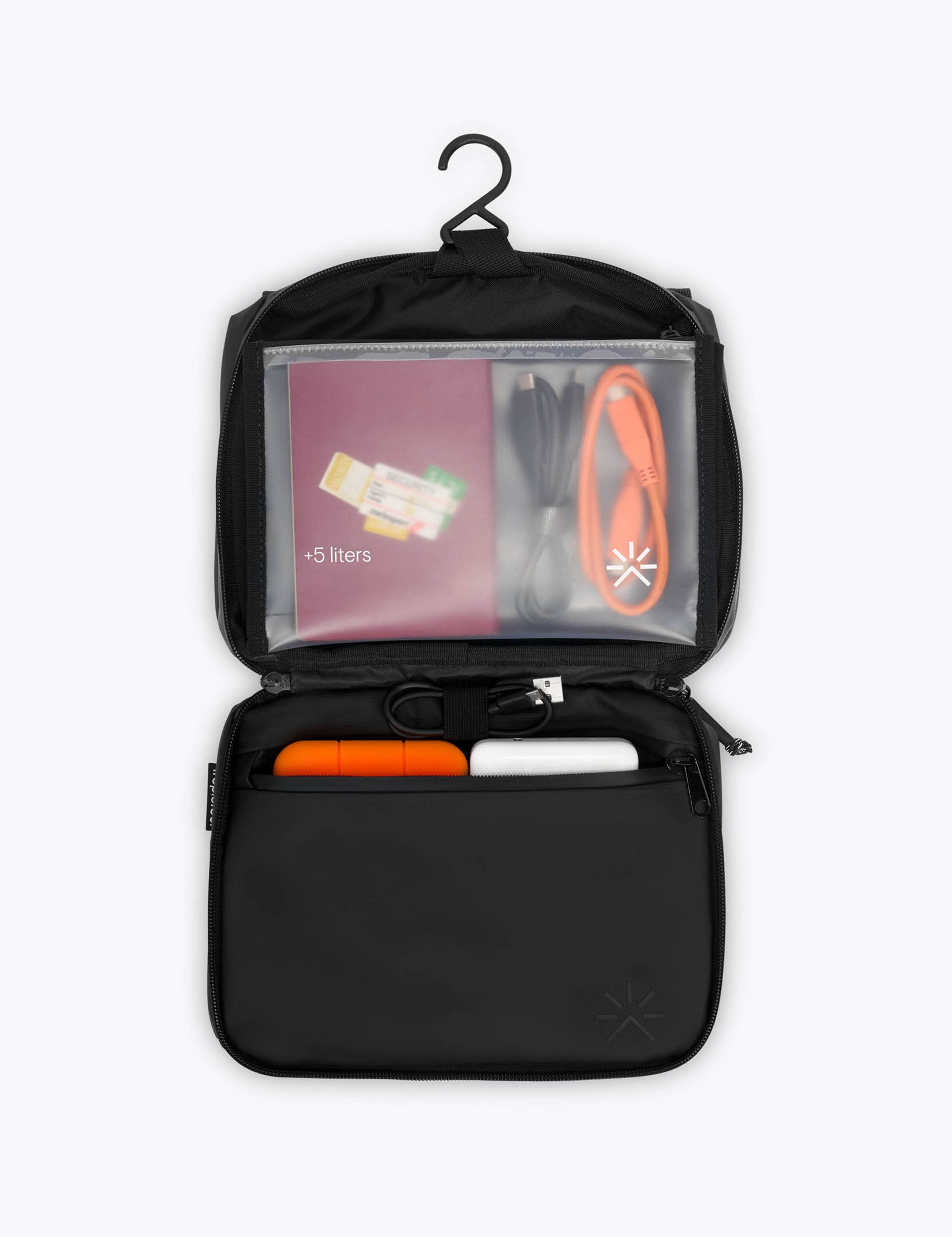 SEE Travel Toiletry Bag - Waterproof Hanging Cosmetic Organizer for Women & Men - Perfect for Airplane, Gym, Camping & Business Trips - Black