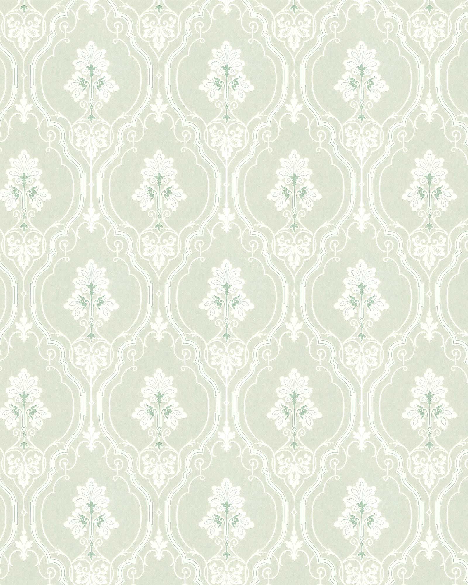 Lim & Handtryck Wallpaper - Elk White/Green - Scandinavian Nature-Inspired Design for Living Room & Bedroom Decor