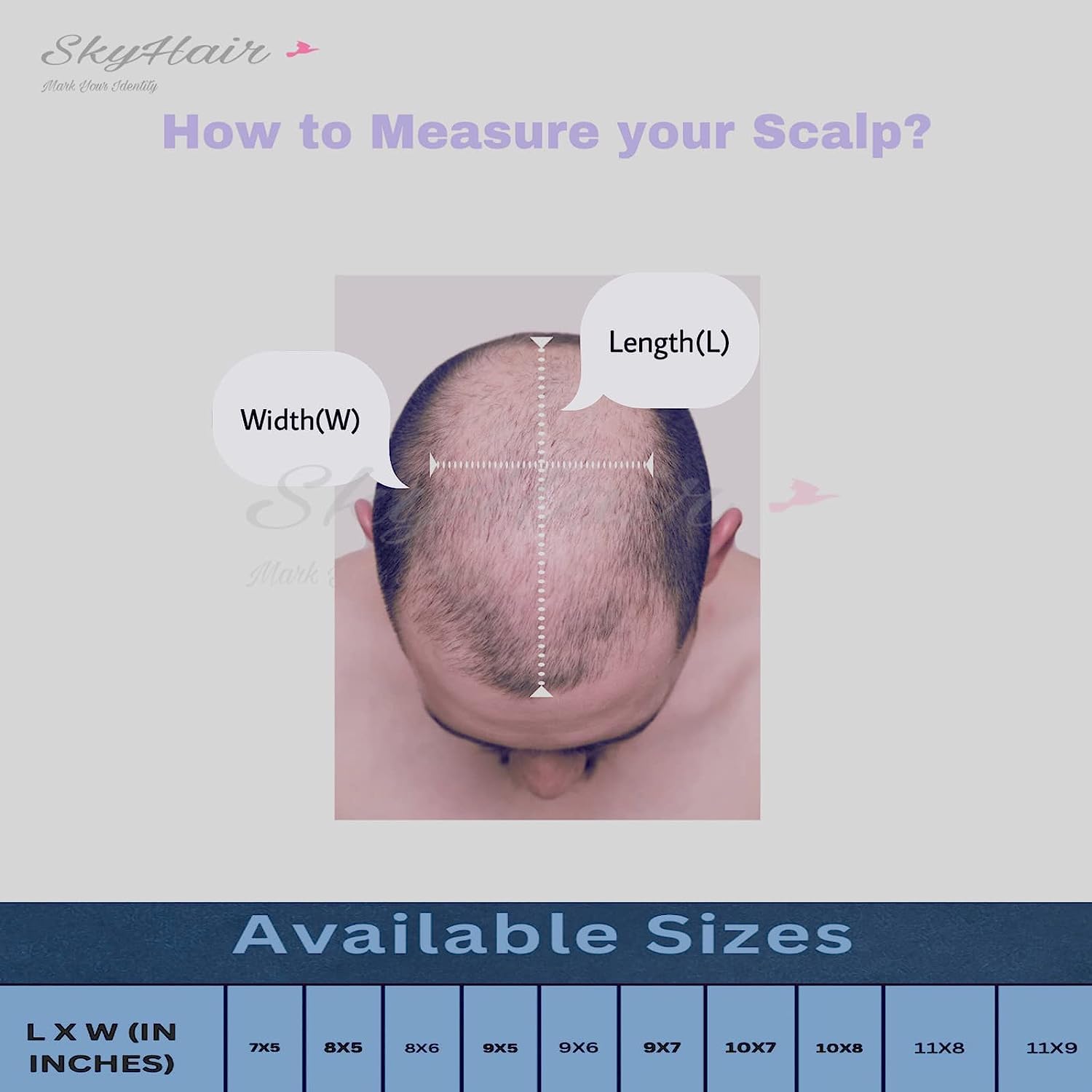 SkyHair SUPER MONO Men's Hair Patch - 100% Human Hair Toupee for Men | Durable Hair Replacement System with Clips, Glue & Tape (11x9 Inch, Natural Black) | Perfect for Thinning Hair, Bald Spots & Hair Loss Solutions