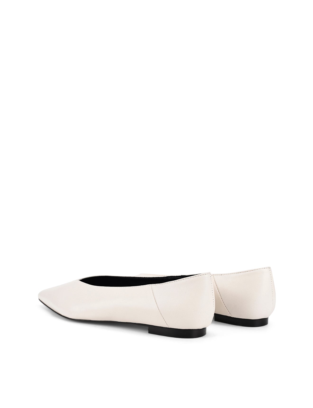 Locke Flat Pumps for Women - Chalk White Genuine Leather Slip-On Shoes | Comfortable & Stylish Ballet Flats for Work, Office, and Casual Wear