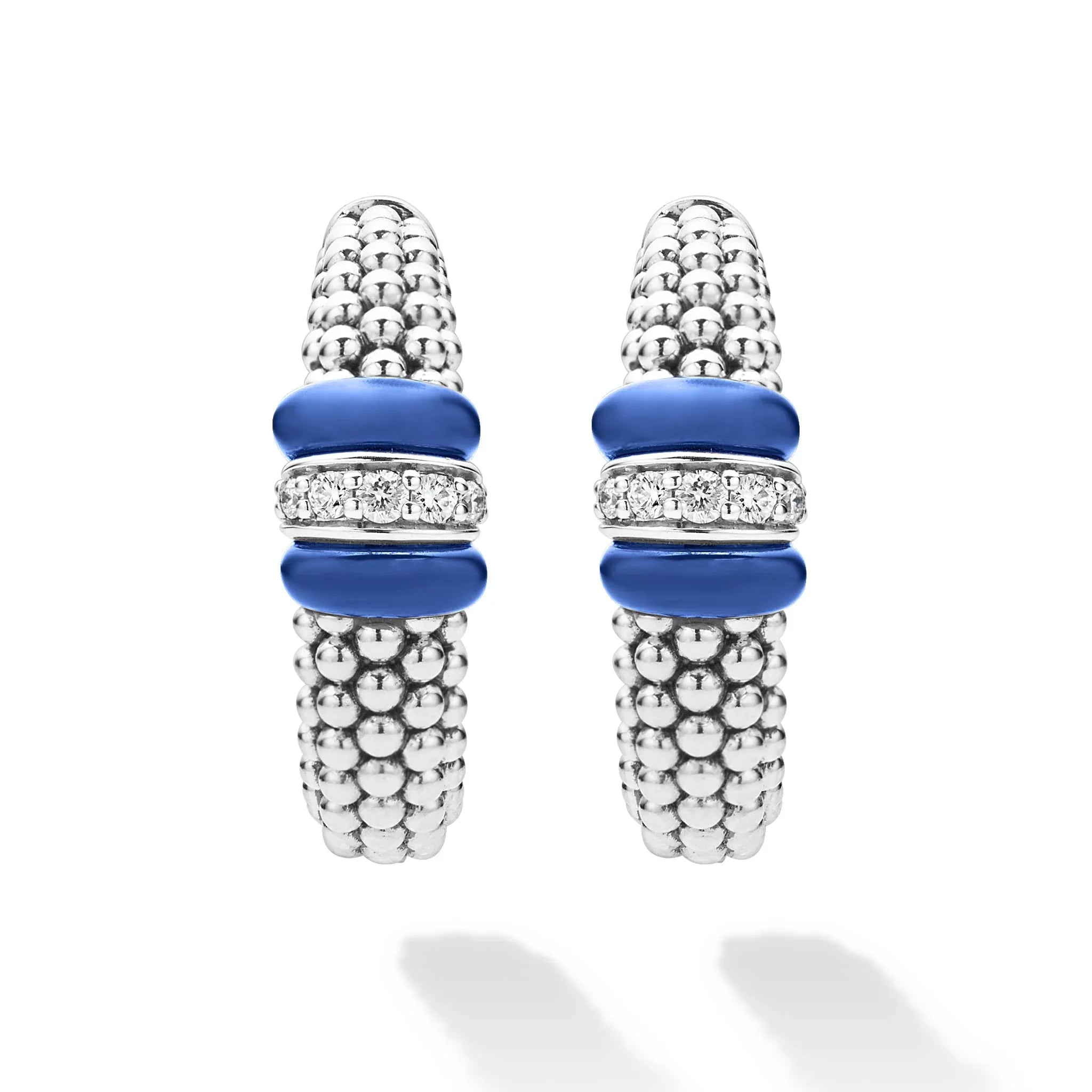 Exquisite Ceramic Caviar Diamond Hoop Earrings - Elegant Dangle Earrings for Women, Perfect for Parties, Weddings & Special Occasions