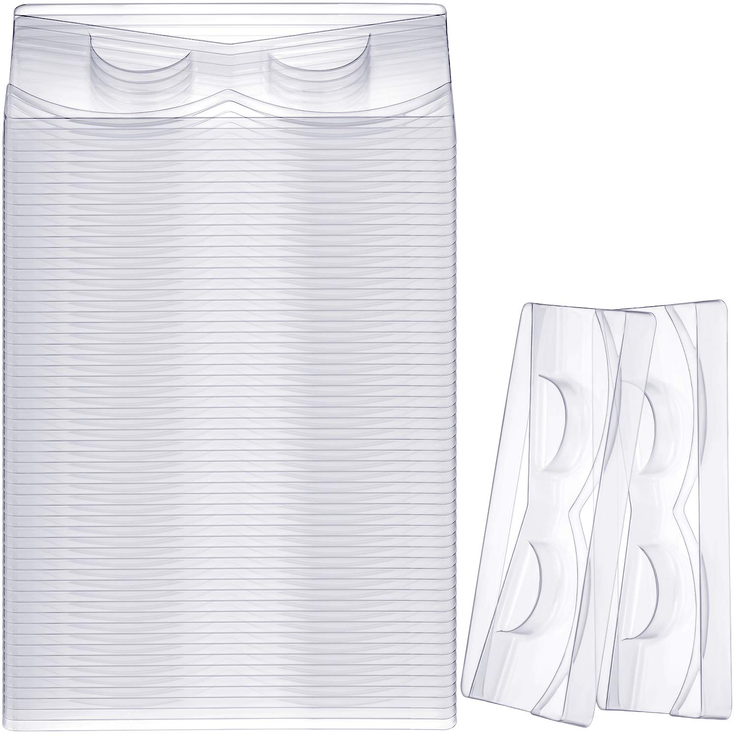 100-Piece Clear Plastic Rectangle Lash Tray Holder - False Eyelash Packaging & Storage Case for Professional Salons & DIY Beauty - Perfect for Eyelash Extension Organization & Retail Display