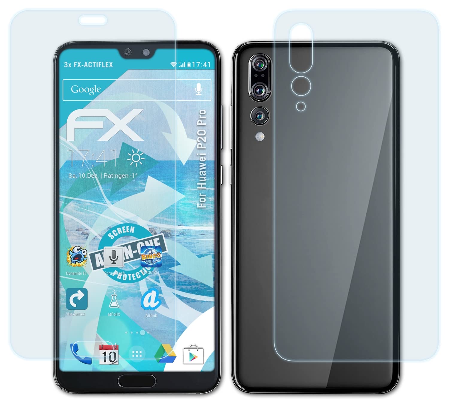 Ultra Clear Flexible Screen Protector for Huawei P20 Pro - 3 Pack HD Tempered Glass Film - Anti-Scratch & Bubble-Free for Daily Use, Gaming & Work Protection