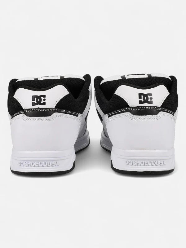 DC Stag BWF Skate Shoes for Men - White & Black High-Performance Sneakers for Skateboarding, Streetwear & Casual Wear
