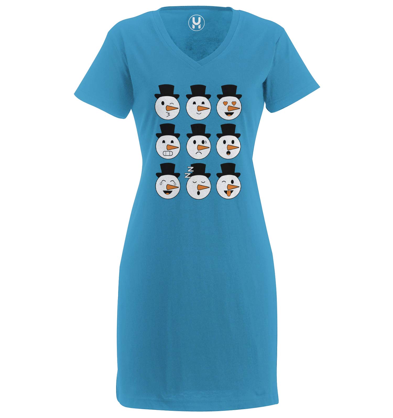 Festive Snowman Emoji Icons - Christmas Themed Women's Dresses for Holiday Parties & Seasonal Celebrations