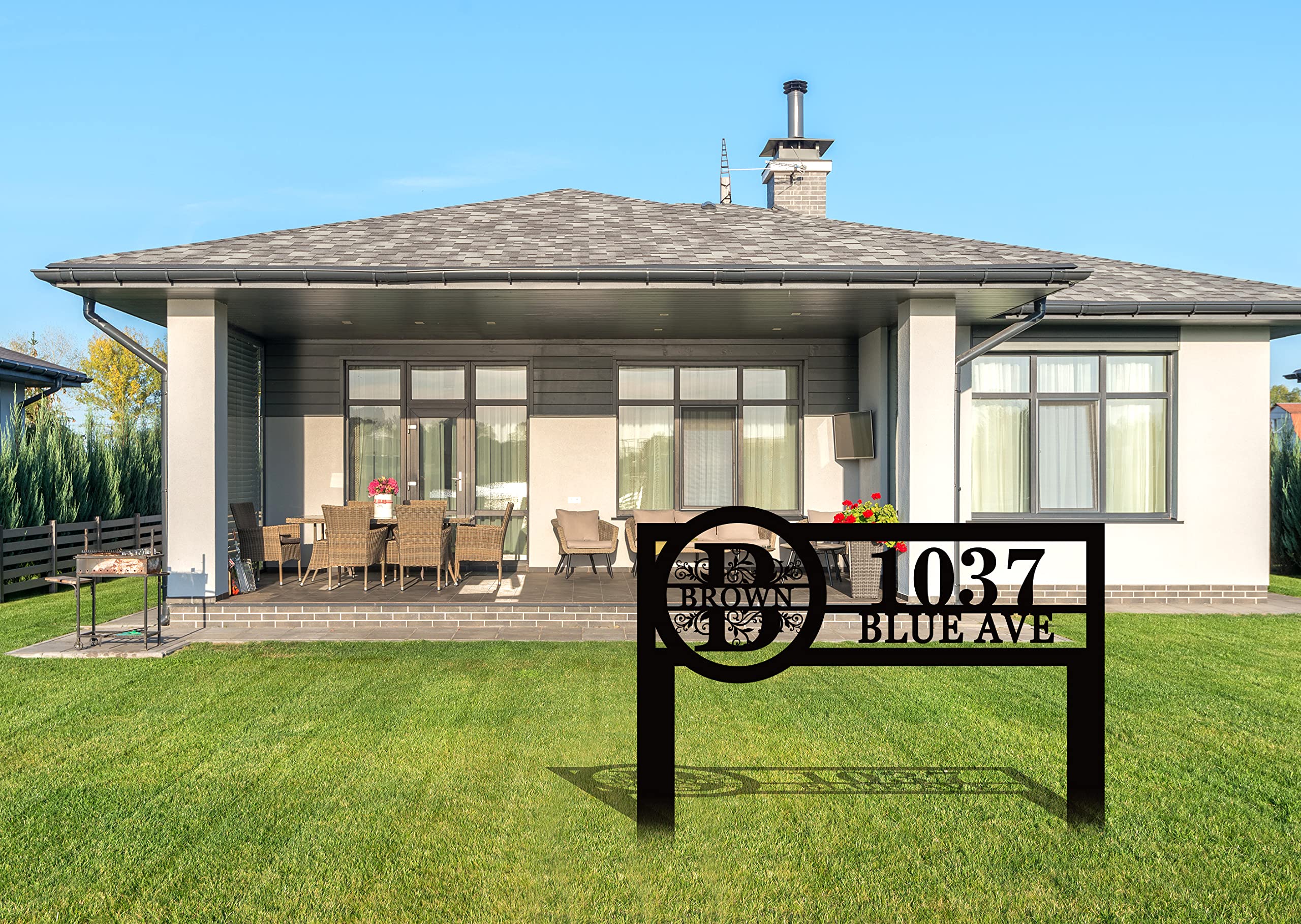 Custom Metal House Numbers with Stakes - Personalized Address Sign for Yard, Garden & Outdoor Decor - Perfect Housewarming Gift for New Homeowners