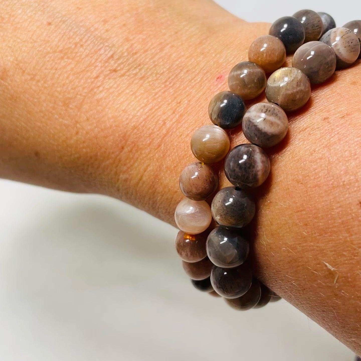 Moonstone Bracelet - Black & Mixed Color Gemstone Jewelry for Women - Perfect for Meditation, Healing & Spiritual Gifts