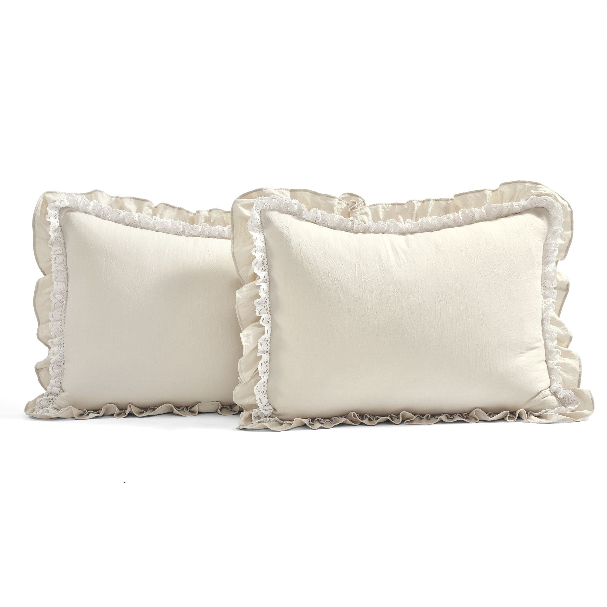 Ella Ruffle Lace 3-Piece Bedspread Set - Queen Size Luxury Lace Bedding for Master Bedroom & Guest Room Decor