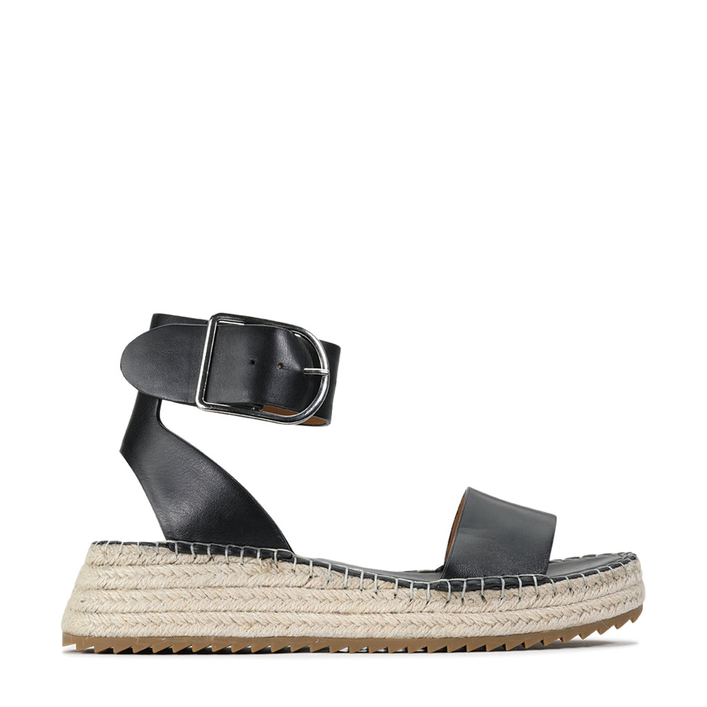 LARAH Women's Leather Wedge Espadrille Sandals - Comfortable Summer Casual Shoes for Beach, Vacation & Outdoor Wear