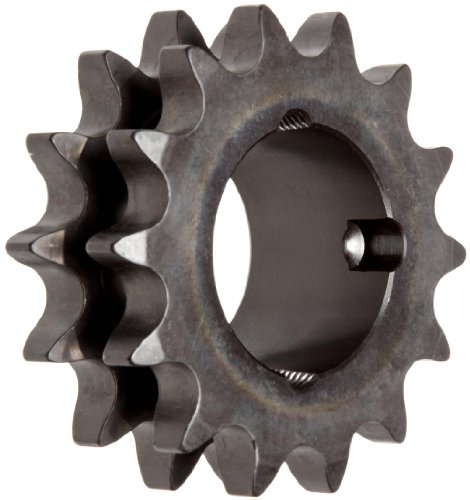 Martin Roller Chain Sprocket - Hardened Teeth, Taper Bushed, Type B Hub, Double Strand, Size 60 Chain (1215 Bushing) | 0.75